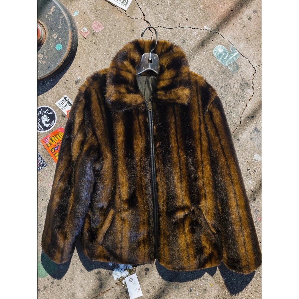 Womens Fur Coat Medium 100% Leather Coat Reversible Black Vintage Y2k Wilsons